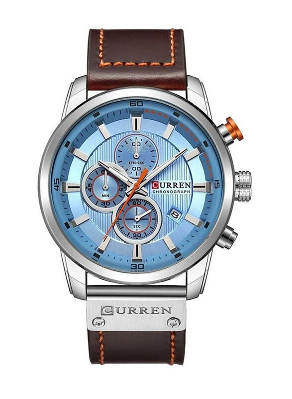 Curren Analog Watch for Men with Leather Band, Water Resistant and Chronograph, 8291, Brown-Blue
Curren Analog Watch for Men with Leather Band, Water Resistant and Chronograph, 8291, Brown-Blue
