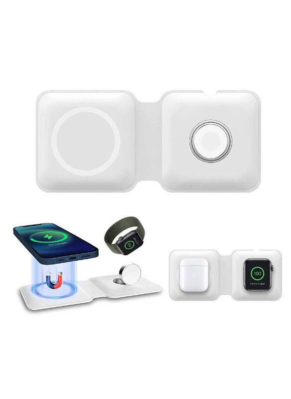 Generic Portable 2 in 1 Foldable Wireless Charging Pad Charging Dock Power Station for Apple Watch 7/6/5/4/3/2, White
Generic Portable 2 in 1 Foldable Wireless Charging Pad Charging Dock Power Station for Apple Watch 7/6/5/4/3/2, White