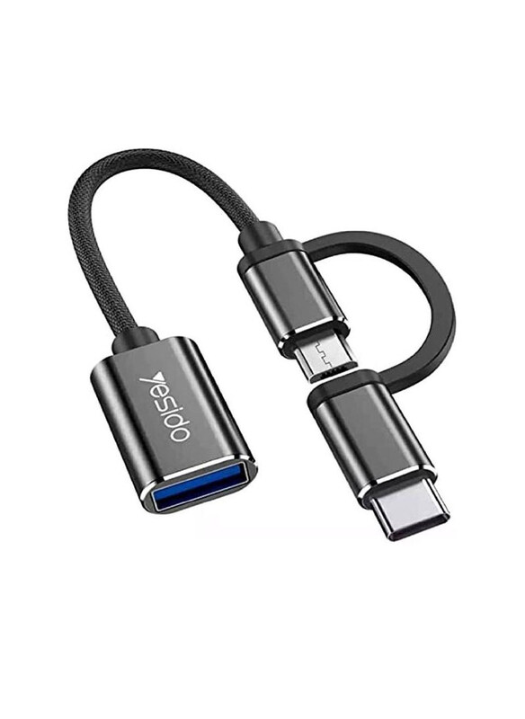 Yesido 2-in-1 Multiple Types OTG Super Fast Data Transmission Cable, USB 3.0 to Multiple Types for Smartphones/Tablets, Black
Yesido 2-in-1 Multiple Types OTG Super Fast Data Transmission Cable, USB 3.0 to Multiple Types for Smartphones/Tablets, Black