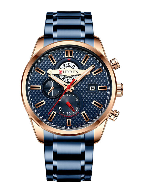 Curren Analog Wrist Watch for Men with Metal Band, Water Resistant, J4194BL-KM, Blue-Blue
Curren Analog Wrist Watch for Men with Metal Band, Water Resistant, J4194BL-KM, Blue-Blue