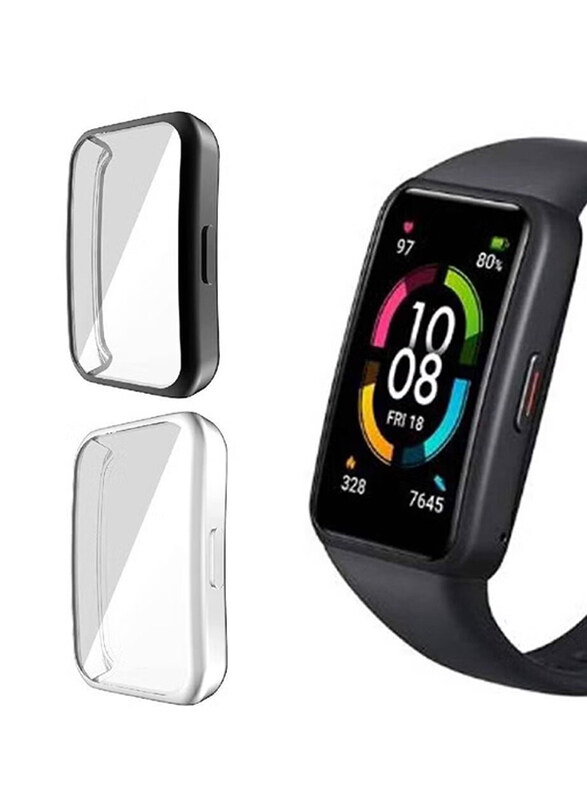 Generic 2-Piece Full Coverage Scratch Proof Bumper Soft TPU Cover for Huawei Band 6/Honor Band 6, Black/Silver
Generic 2-Piece Full Coverage Scratch Proof Bumper Soft TPU Cover for Huawei Band 6/Honor Band 6, Black/Silver