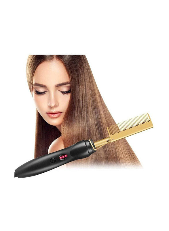 Arabest Electric Hot Flat Iron Heating Hair Smoothing Straightener Comb Brush, Gold/Black
Arabest Electric Hot Flat Iron Heating Hair Smoothing Straightener Comb Brush, Gold/Black