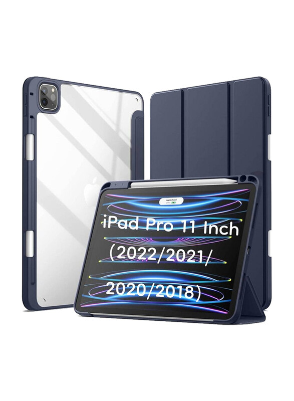 HYX Apple iPad Pro 11-inch 2022/2021/2020/2018 Transparent Back Shell Slim Stand Shockproof Auto Wake & Sleep Tablet Case Cover With Pencil Holder, Bl
HYX Apple iPad Pro 11-inch 2022/2021/2020/2018 Transparent Back Shell Slim Stand Shockproof Auto Wake & Sleep Tablet Case Cover With Pencil Holder, Bl