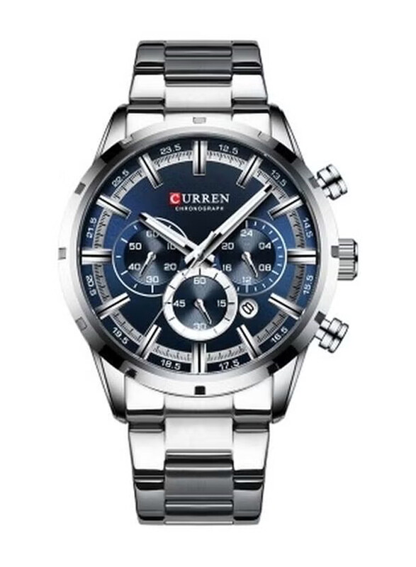 Curren Analog + Digital Watch for Men with Alloy Band, Water Resistant and Chronograph, J4244S, Silver/Blue
Curren Analog + Digital Watch for Men with Alloy Band, Water Resistant and Chronograph, J4244S, Silver/Blue