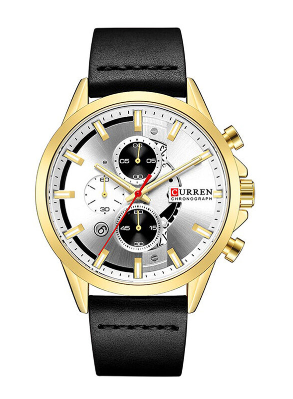 Curren Analog Watch for Men with Leather Band, Water Resistant and Chronograph, 8325, Black-White
Curren Analog Watch for Men with Leather Band, Water Resistant and Chronograph, 8325, Black-White