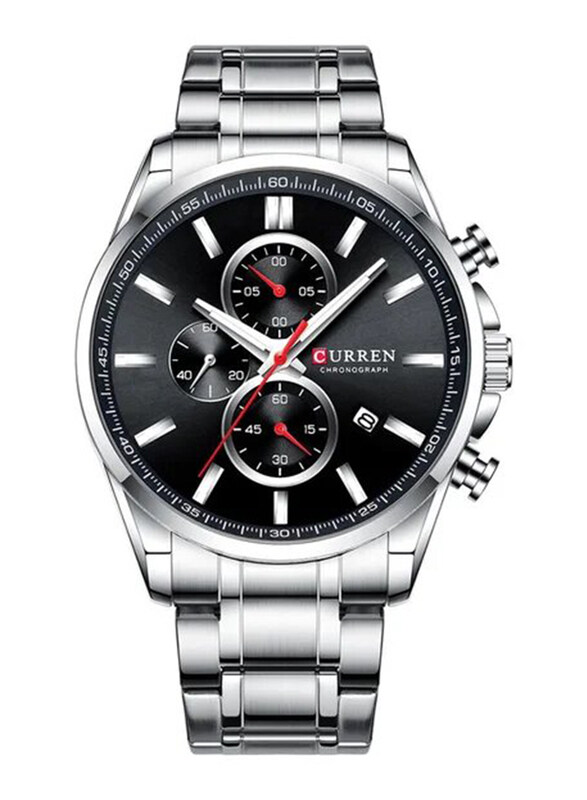 Curren Analog Watch for Men with Metal Band, Chronograph, J4224S-B-KM, Silver/Black
Curren Analog Watch for Men with Metal Band, Chronograph, J4224S-B-KM, Silver/Black
