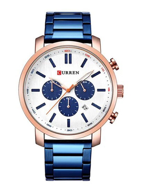 Curren Casual Quartz Analog Watch for Men with Stainless Steel Band, Water Resistant and Chronograph, 8315, Blue/White
Curren Casual Quartz Analog Watch for Men with Stainless Steel Band, Water Resistant and Chronograph, 8315, Blue/White