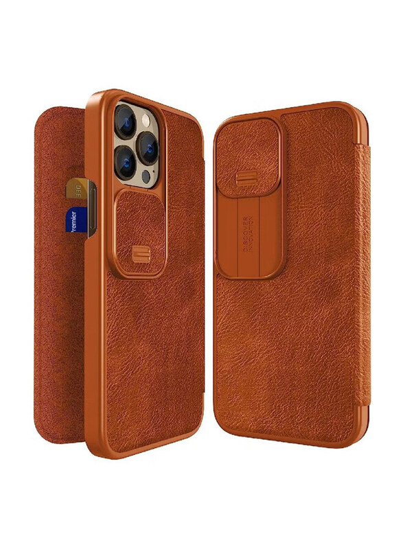Nillkin Apple iPhone 13 Pro Max 6.7 Inch Protective Qin Leather Mobile Phone Flip Case Cover With Slide Camera, Brown
Nillkin Apple iPhone 13 Pro Max 6.7 Inch Protective Qin Leather Mobile Phone Flip Case Cover With Slide Camera, Brown