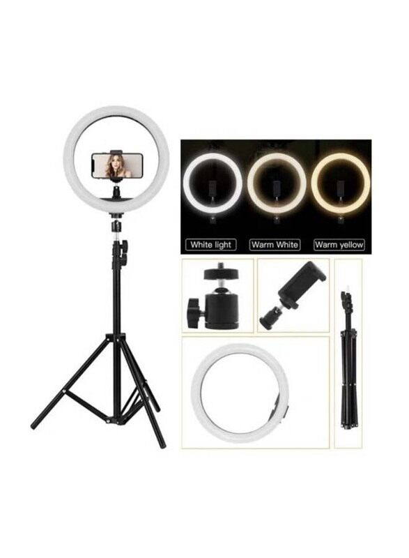 Generic 12 Inch Adjustable Brightness Selfie Ring Light with Tripod Stand, Black
Generic 12 Inch Adjustable Brightness Selfie Ring Light with Tripod Stand, Black