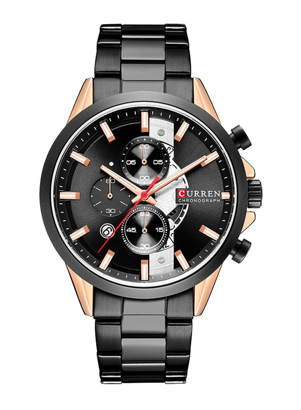 Curren Analog Watch for Men with Stainless Steel Band, Water Resistant and Chronograph, 8325, Black
Curren Analog Watch for Men with Stainless Steel Band, Water Resistant and Chronograph, 8325, Black