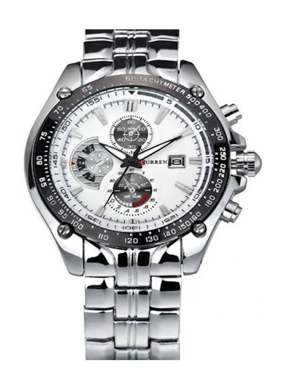 Curren Analog Watch for Men with Stainless Steel Band, Water Resistant and Chronograph, 8083, Silver-Multicolour
Curren Analog Watch for Men with Stainless Steel Band, Water Resistant and Chronograph, 8083, Silver-Multicolour