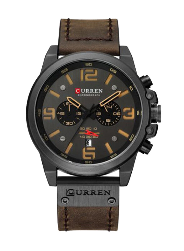 Curren Analog Watch for Men with PU-Leather Band, Chronograph, J4370-1-KM, Brown-Black
Curren Analog Watch for Men with PU-Leather Band, Chronograph, J4370-1-KM, Brown-Black