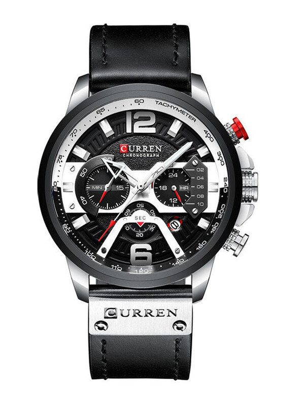 Curren Analog Watch for Men with Leather Band, Water Resistant and Chronograph, H35803B-SU, Black
Curren Analog Watch for Men with Leather Band, Water Resistant and Chronograph, H35803B-SU, Black