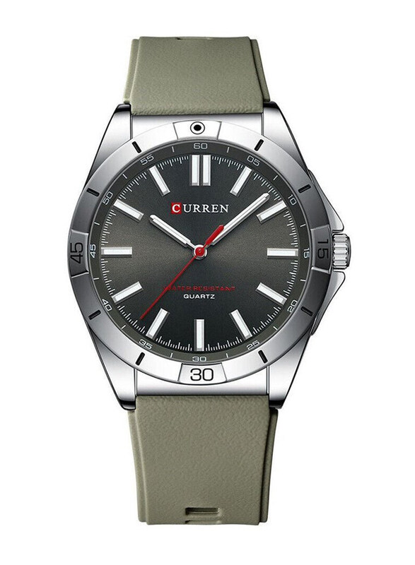 Curren Analog Watch for Men with Silicone Band, Water Resistant, 2023, Green-Black
Curren Analog Watch for Men with Silicone Band, Water Resistant, 2023, Green-Black