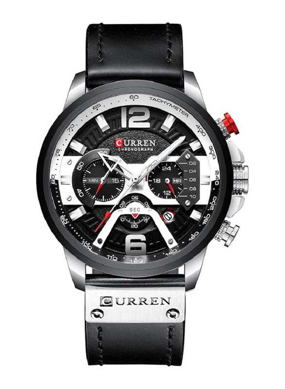 Curren Analog Watch for Men with Leather Band, Water Resistant and Chronograph, 8329, Black
Curren Analog Watch for Men with Leather Band, Water Resistant and Chronograph, 8329, Black