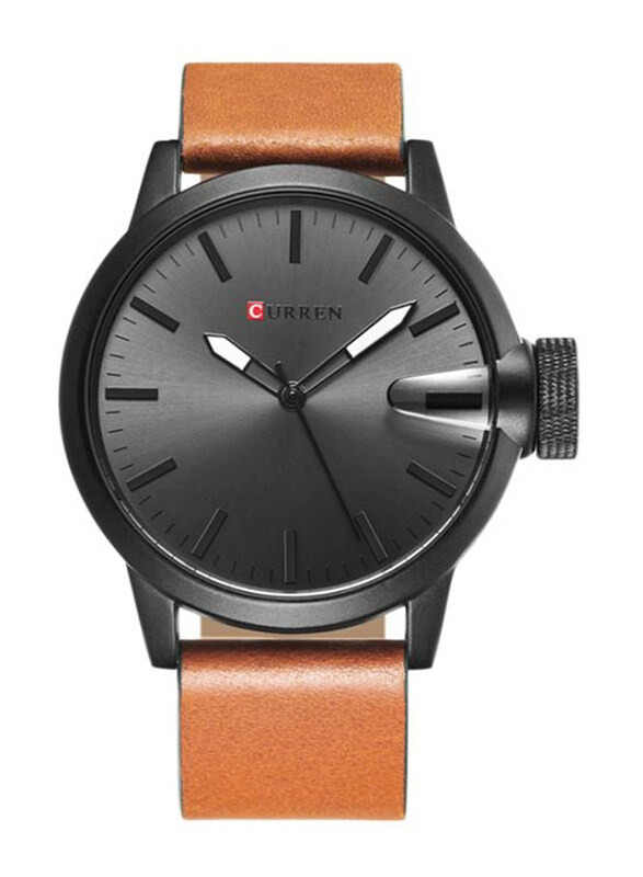 Curren Analog Watch for Men with Leather Band, Water Resistant, 8208, Brown-Black
Curren Analog Watch for Men with Leather Band, Water Resistant, 8208, Brown-Black