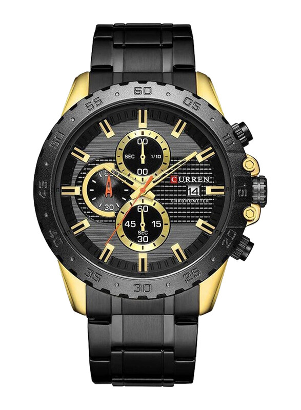 Curren Analog Watch for Men with Stainless Steel Band, Water Resistant and Chronograph, 8334, Black
Curren Analog Watch for Men with Stainless Steel Band, Water Resistant and Chronograph, 8334, Black