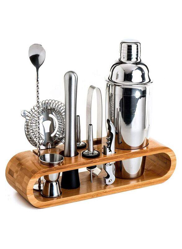 Generic 10-Piece Bartender Bar Tool with Stylish Bamboo Stand & Home Cocktail Shaker Set, Silver
Generic 10-Piece Bartender Bar Tool with Stylish Bamboo Stand & Home Cocktail Shaker Set, Silver