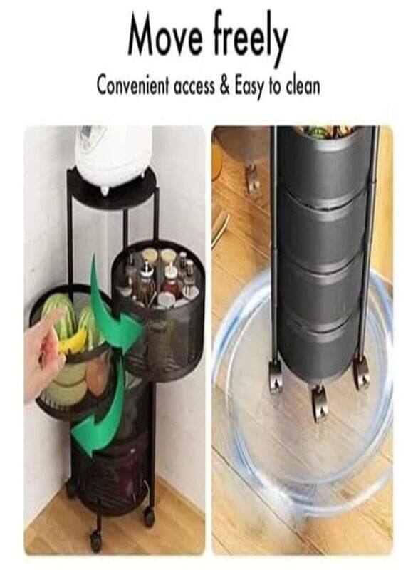 Generic 5-Tier Steel Round Floor Standing Kitchen Storage Shelf With 4 Movable Wheels, Black
Generic 5-Tier Steel Round Floor Standing Kitchen Storage Shelf With 4 Movable Wheels, Black