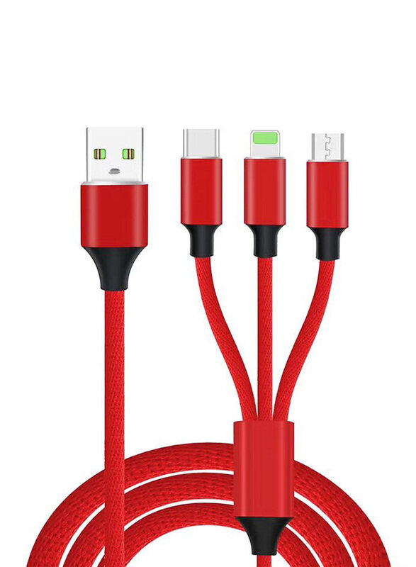 Generic 3-in-1 Multiple Types Data Sync and Charging Cable, Multiple Types to USB Type A for Smartphones/Tablets, Red
Generic 3-in-1 Multiple Types Data Sync and Charging Cable, Multiple Types to USB Type A for Smartphones/Tablets, Red