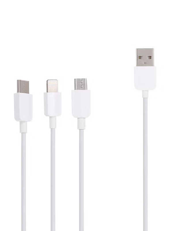 Generic 1.2-Meter 3 In 1 Multi USB Charging Cable, USB A to Lightning, USB Type-C, Micro USB for Smartphone, White
Generic 1.2-Meter 3 In 1 Multi USB Charging Cable, USB A to Lightning, USB Type-C, Micro USB for Smartphone, White