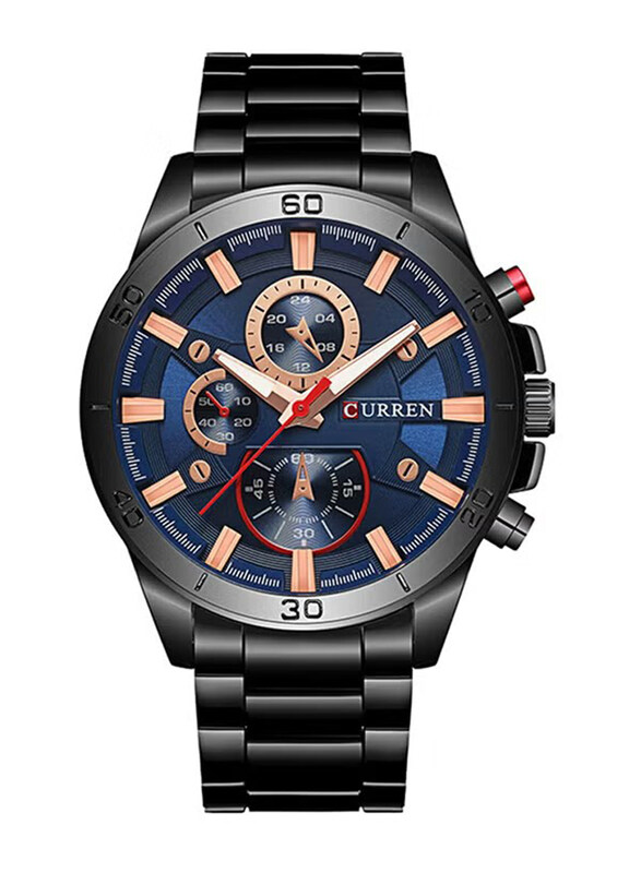 Curren Analog Watch for Men with Stainless Steel Band, Water Resistant, 8275hm, Black-Blue
Curren Analog Watch for Men with Stainless Steel Band, Water Resistant, 8275hm, Black-Blue
