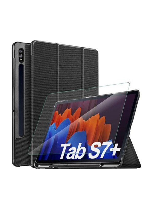 QuickTech Samsung Galaxy Tab S7 Plus 12.4-inch 2020 SM-T970/T975/T976 Slim Stand Protective Smart Tablet Folio Case Cover with S Pen Holder, Black
QuickTech Samsung Galaxy Tab S7 Plus 12.4-inch 2020 SM-T970/T975/T976 Slim Stand Protective Smart Tablet Folio Case Cover with S Pen Holder, Black