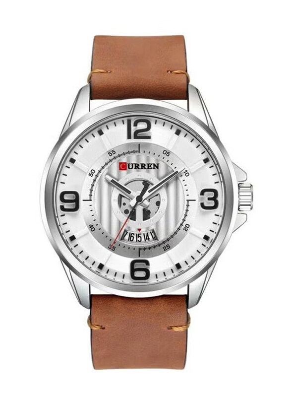 Curren Analog Watch for Men with Leather Band, Water Resistant, 8305, Brown-White
Curren Analog Watch for Men with Leather Band, Water Resistant, 8305, Brown-White