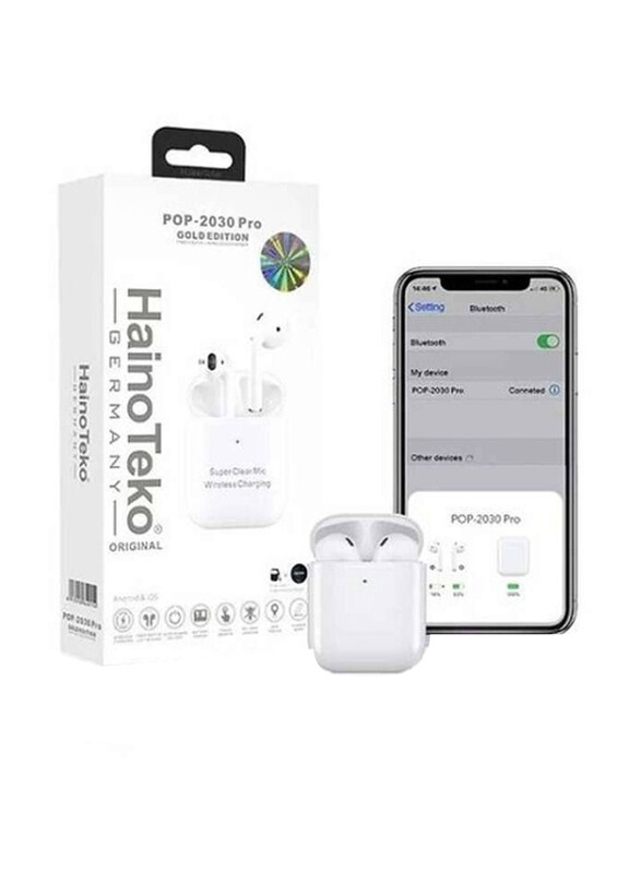 Haino Teko Germany POP-2030 Pro Wireless Bluetooth In-Ear Earbuds with iPhones & Android, White
Haino Teko Germany POP-2030 Pro Wireless Bluetooth In-Ear Earbuds with iPhones & Android, White