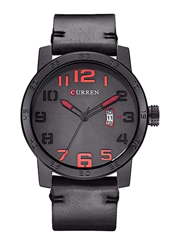 Curren Analog Watch for Men with Leather Band, Water Resistant, M-8254-2, Black
Curren Analog Watch for Men with Leather Band, Water Resistant, M-8254-2, Black