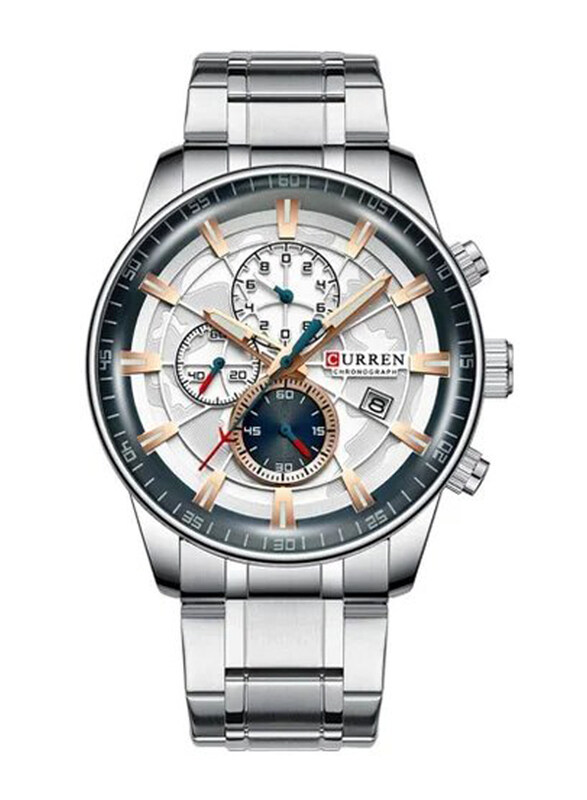 Curren Analog Watch for Men, Water Resistant and Chronograph, 8362, Silver/White
Curren Analog Watch for Men, Water Resistant and Chronograph, 8362, Silver/White