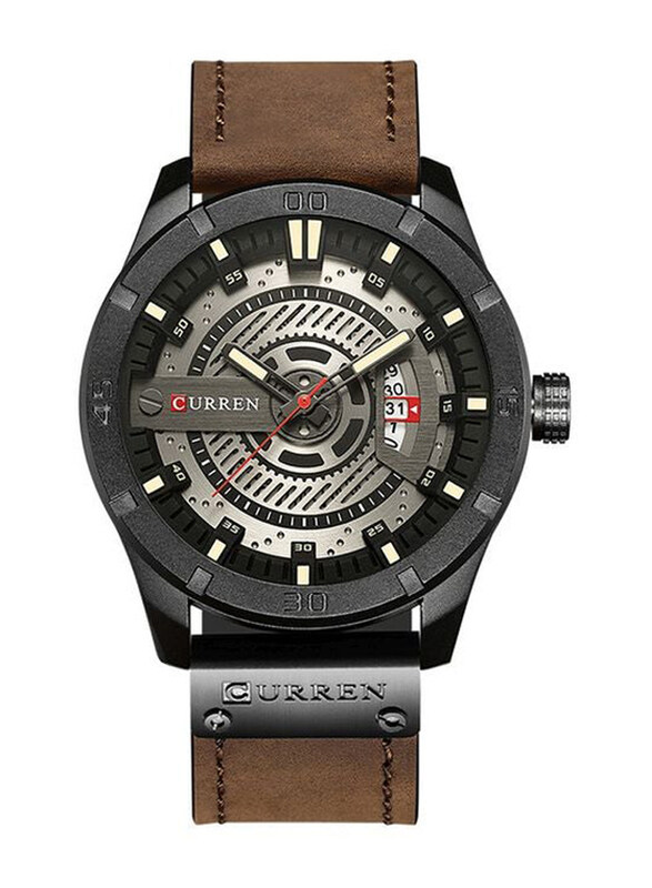 Curren Analog Wrist Watch for Men with Leather Band, Water Resistant, 8301R, Brown-Silver
Curren Analog Wrist Watch for Men with Leather Band, Water Resistant, 8301R, Brown-Silver