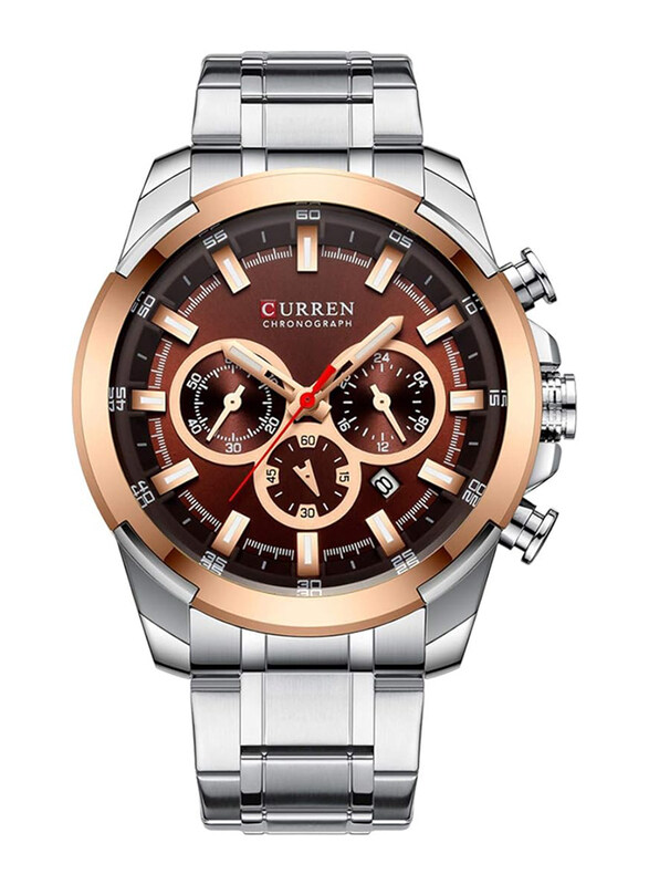 Curren Analog Unisex Watch with Stainless Steel Band, Water Resistant and Chronograph, J4345s-2, Silver-Brown
Curren Analog Unisex Watch with Stainless Steel Band, Water Resistant and Chronograph, J4345s-2, Silver-Brown