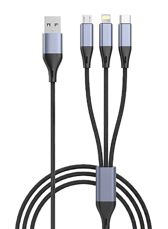 Generic One Size 3-in-1 USB C/Micro USB/IOS Ports Braided Nylon Unbreakable Charging Cables, USB A Male to Multiple Types for Smartphones, Black/Grey
Generic One Size 3-in-1 USB C/Micro USB/IOS Ports Braided Nylon Unbreakable Charging Cables, USB A Male to Multiple Types for Smartphones, Black/Grey