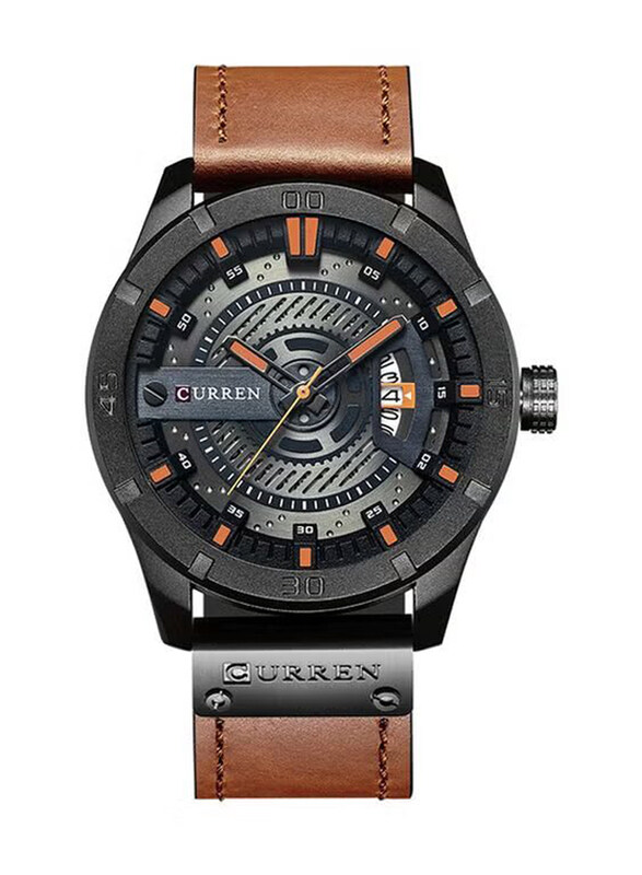 Curren Analog Watch for Men with Leather Band with Date Display, Water Resistant, 8301R, Brown-Grey
Curren Analog Watch for Men with Leather Band with Date Display, Water Resistant, 8301R, Brown-Grey