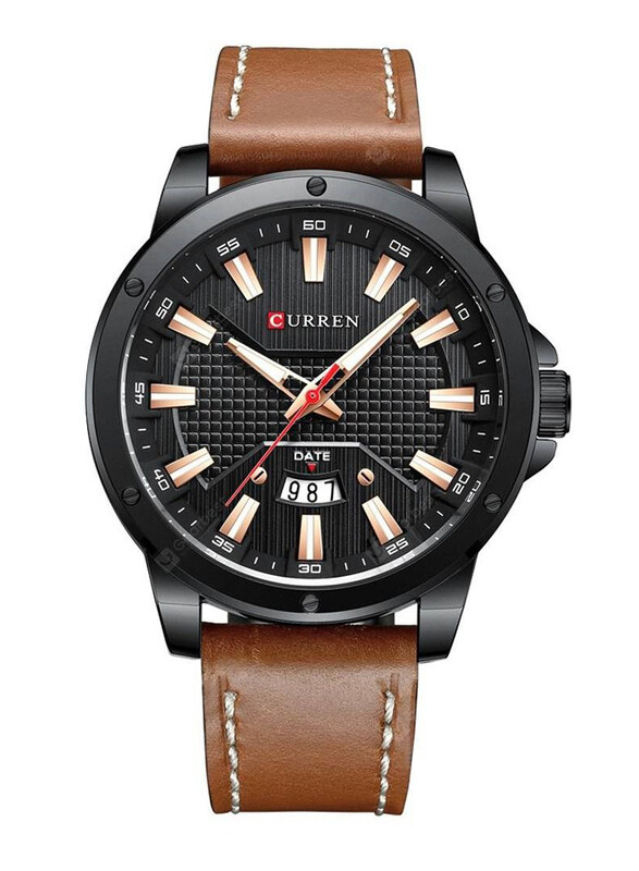 Curren Analog Watch for Men with Leather Band, Water Resistant, 8376, Brown-Black
Curren Analog Watch for Men with Leather Band, Water Resistant, 8376, Brown-Black