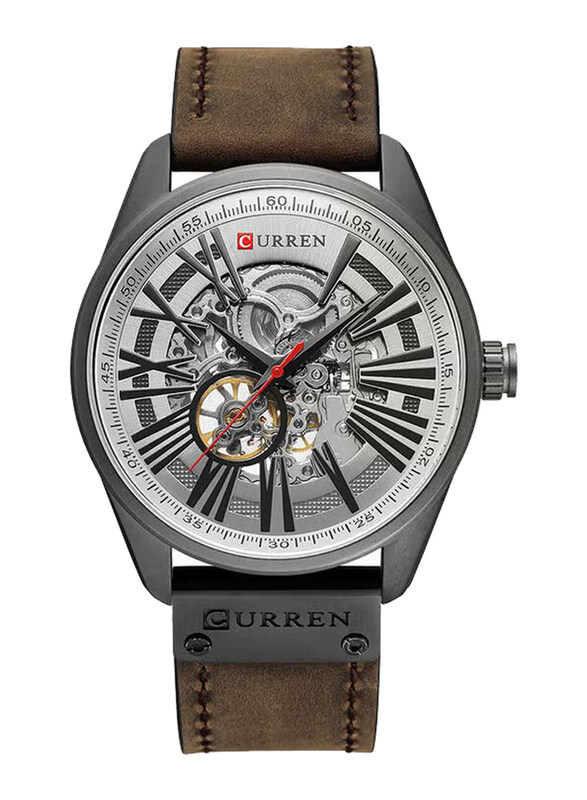 Curren Mechanical Analog Watch for Men with Leather Band, J3560BW-KM, Brown-Grey
Curren Mechanical Analog Watch for Men with Leather Band, J3560BW-KM, Brown-Grey