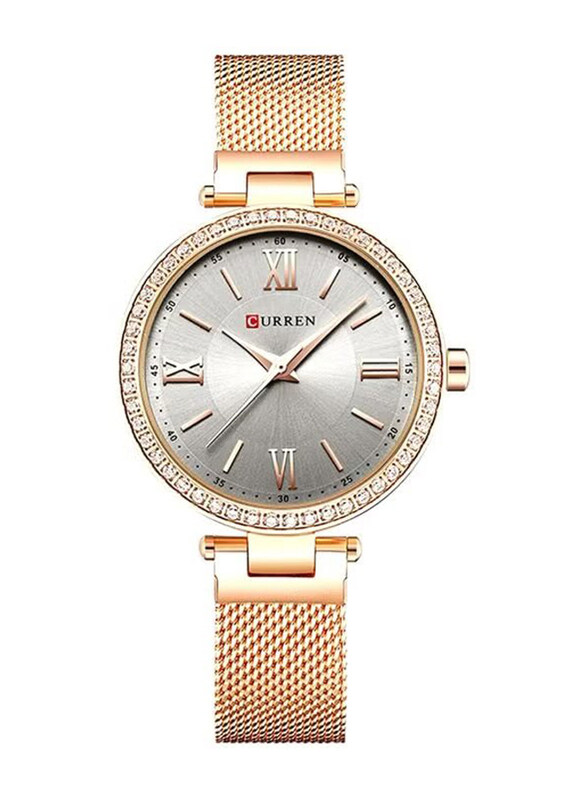 Curren Analog Watch for Women with Stainless Steel Band, Water Resistant, 9011, Rose Gold-Grey
Curren Analog Watch for Women with Stainless Steel Band, Water Resistant, 9011, Rose Gold-Grey
