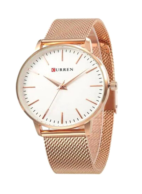 Curren Analog Quartz Watch for Women with Metal Band, Water Resistant, 9021, Rose Gold-White
Curren Analog Quartz Watch for Women with Metal Band, Water Resistant, 9021, Rose Gold-White