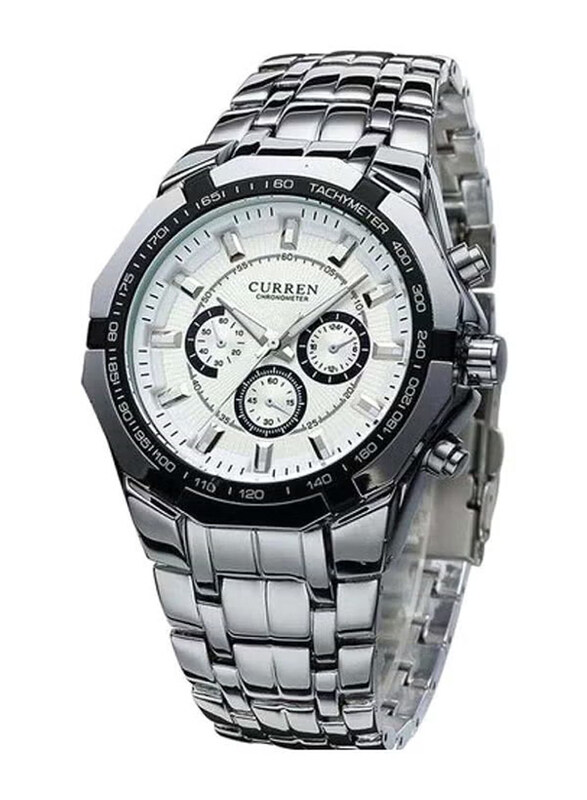 Curren Analog Chronograph Watch for Men with Alloy Band, Water Resistant, 8084, Silver-White
Curren Analog Chronograph Watch for Men with Alloy Band, Water Resistant, 8084, Silver-White