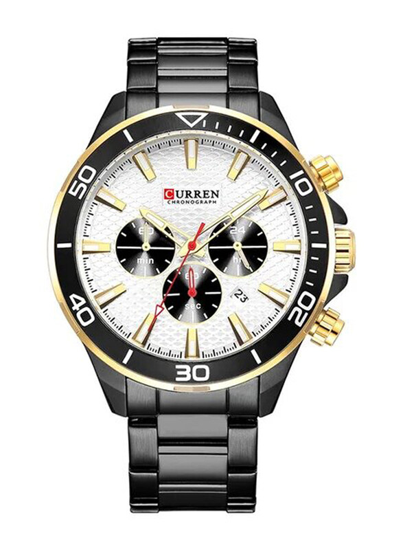 Curren Analog Watch for Men with Stainless Steel Band, Water Resistant and Chronograph, J3626BW-KM, Black/White
Curren Analog Watch for Men with Stainless Steel Band, Water Resistant and Chronograph, J3626BW-KM, Black/White