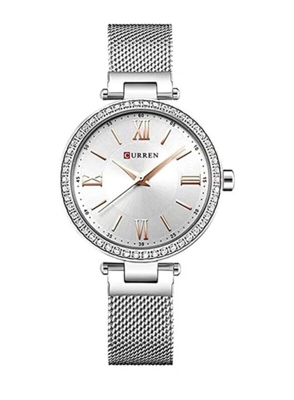 Curren Analog Watch for Women with Stainless Steel Band, Water Resistant, WT-CU-9011-SLD2, Silver
Curren Analog Watch for Women with Stainless Steel Band, Water Resistant, WT-CU-9011-SLD2, Silver