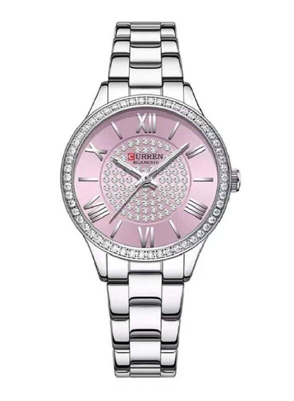 Curren Analog Quartz Watch for Women with Stainless Steel Band, Water Resistant, 9084, Silver-Pink
Curren Analog Quartz Watch for Women with Stainless Steel Band, Water Resistant, 9084, Silver-Pink