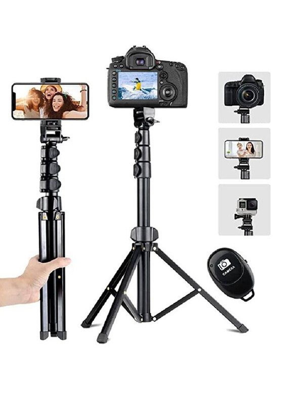 Generic Heavy Duty Aluminium Extendable Selfie Stick Tripod with Bluetooth Remote, Black
Generic Heavy Duty Aluminium Extendable Selfie Stick Tripod with Bluetooth Remote, Black