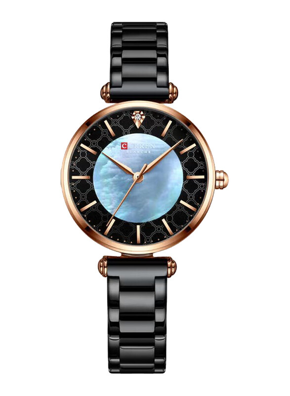 Curren Analog Watch for Women with Stainless Steel Band, Water Resistant, J-4637B, Black-Balck/Blue
Curren Analog Watch for Women with Stainless Steel Band, Water Resistant, J-4637B, Black-Balck/Blue