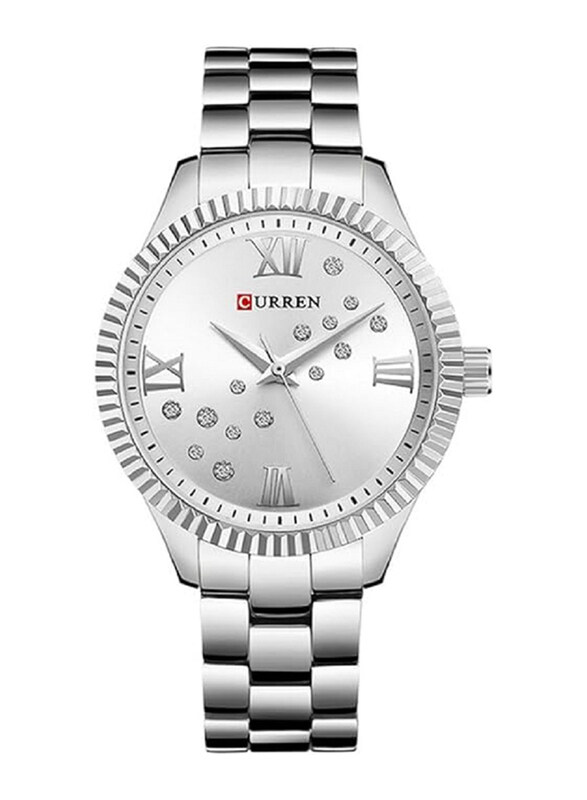 Curren Analog Watch for Women with Stainless Steel Band, Water Resistant, 9009, Silver
Curren Analog Watch for Women with Stainless Steel Band, Water Resistant, 9009, Silver