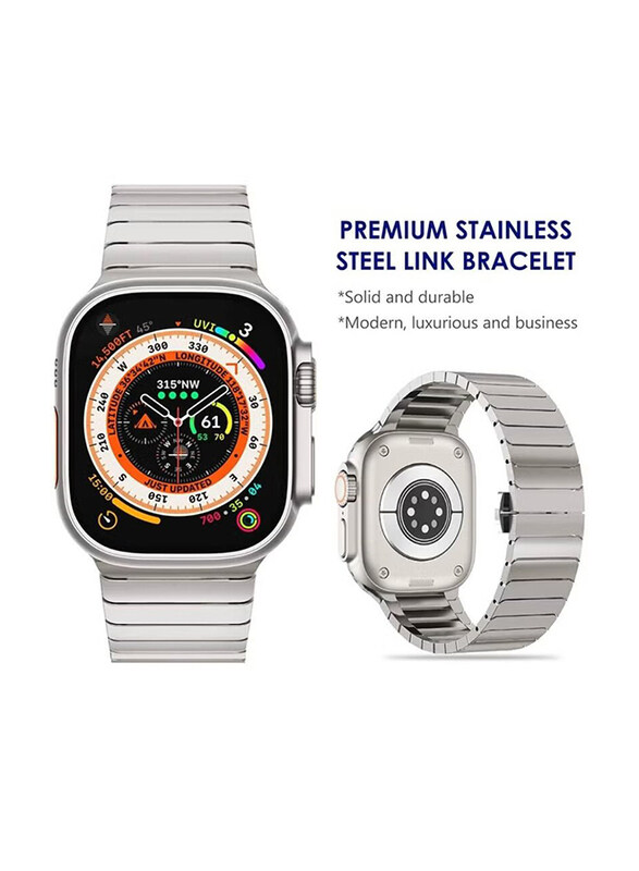 ICS Replacement Stainless Steel Metal Strap Wristband For Apple iWatch Ultra 49mm, Silver
ICS Replacement Stainless Steel Metal Strap Wristband For Apple iWatch Ultra 49mm, Silver