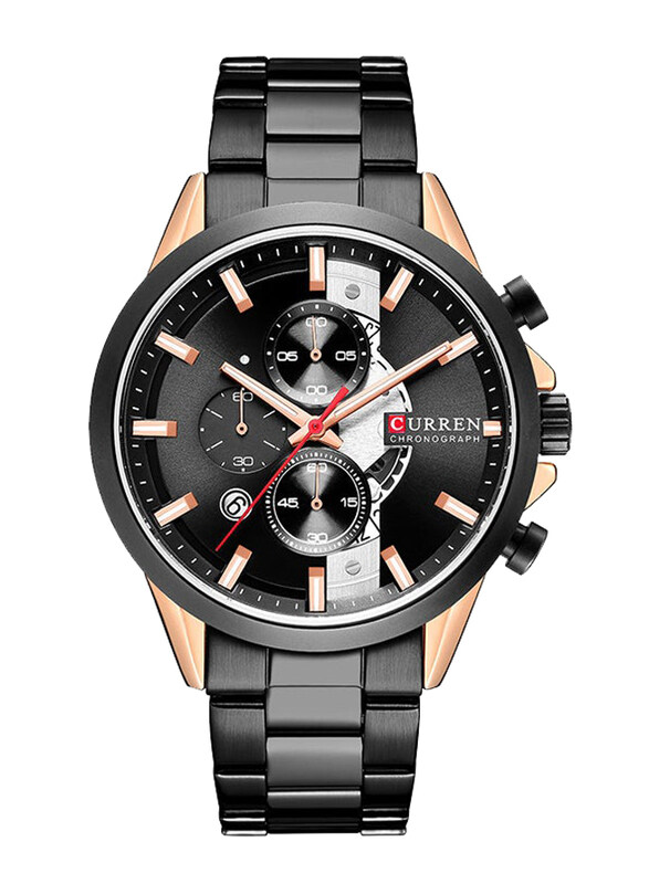 Curren Analog Watch for Men with Stainless Steel Band, Water Resistant and Chronograph, Black
Curren Analog Watch for Men with Stainless Steel Band, Water Resistant and Chronograph, Black
