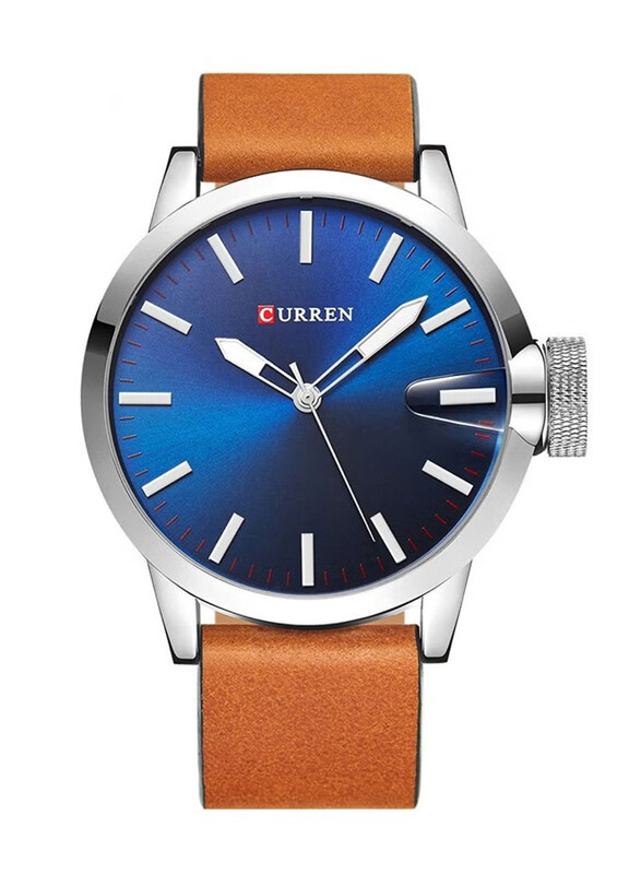 Curren Analog Watch for Men with Leather Band, Water Resistant, 8208, Brown-Blue
Curren Analog Watch for Men with Leather Band, Water Resistant, 8208, Brown-Blue