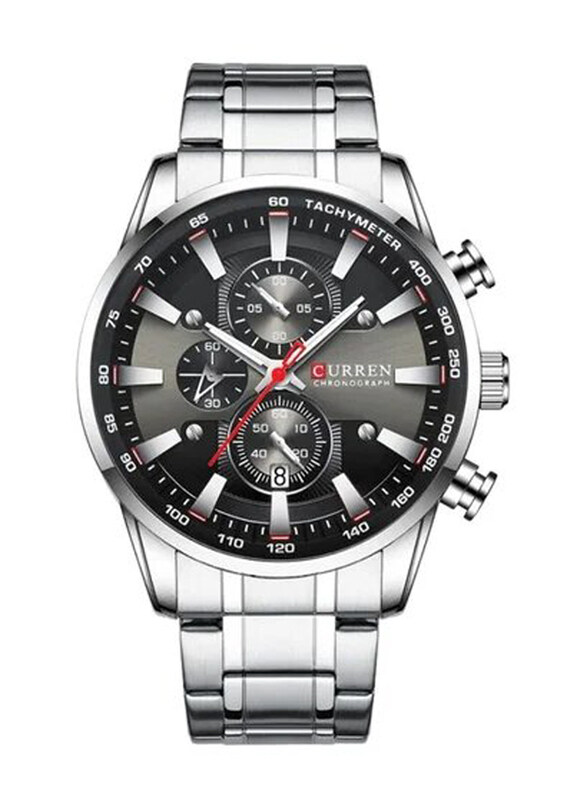 Curren Analog Watch for Men with Stainless Steel Band, Chronograph, J4223S-B-KM, Silver/Black
Curren Analog Watch for Men with Stainless Steel Band, Chronograph, J4223S-B-KM, Silver/Black